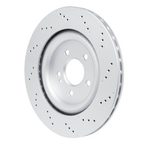 Mercedes-Benz CLA35 AMG Brake Rotor (1) - Rear - R1 Concepts - Drilled Carbon Alloy GeoMET - `20-`25
